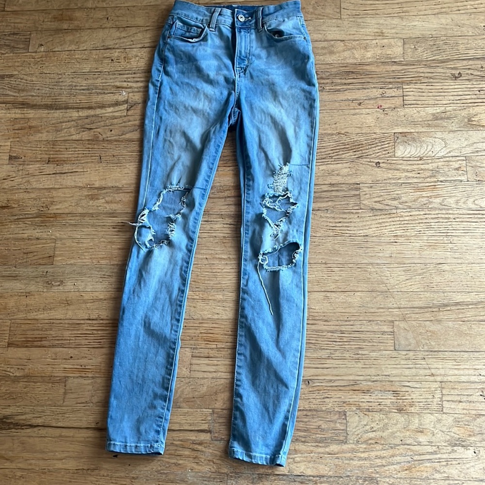 Ripped skinny jeans. From cotton on. Light blue color